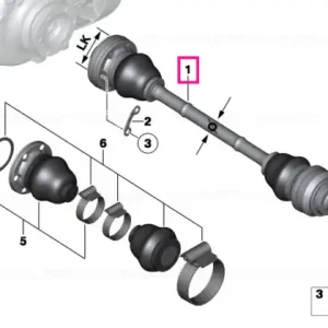 Disponibil imediat Arbore ieșire schimb stânga LK=86/D=25 LK=86MM/D=25MM - BMW