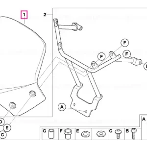 Parbriz sport transparent - L=280MM - BMW Motorrad Plată securizată