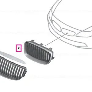Vezi acum Grila ornament negru lucios stanga M PERFORMANCE - BMW