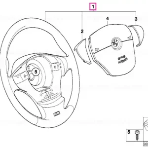 Volan M Sports airbag piele D=379MM D=379 MM - BMW Bestseller