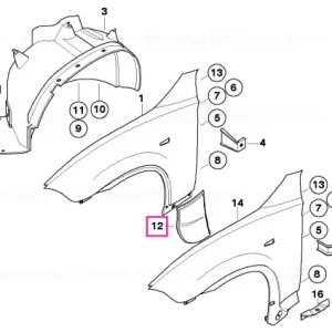 Cumpărături sigure Capac panou lateral dreapta - BMW