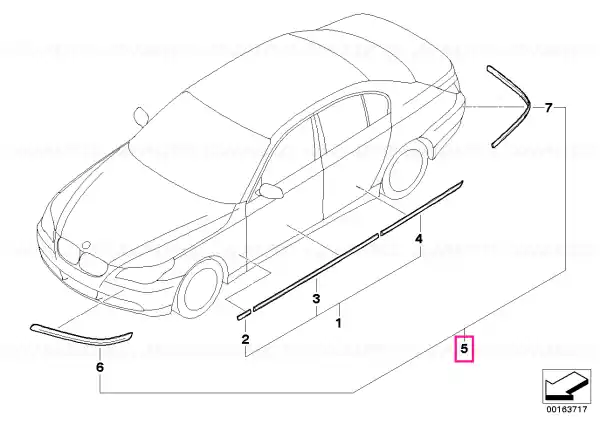 Reducere Mulură panou lateral-parbriz PDC - BMW