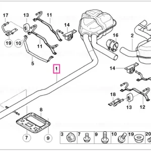 Reducere Tub final spate dreapta cu țeavă eșapament - BMW - Mini