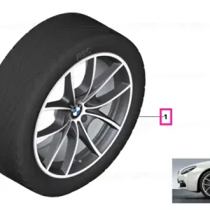Set roți complete de vară - V-Spoke 356 (bright turned) cu anvelopa Dunlop SP Sport Maxx GT ROF - 245/35R20 95Y XL FA / 275/30R20 97Y XL RA - BMW Seria 5/6 F10/F11/F12/F13/F06 Disponibil imediat