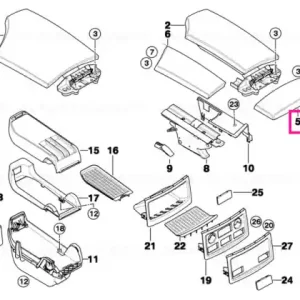 Capac consola centrală spate bej BEIGE - BMW Discount
