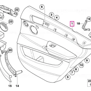 Reducere Căptușeală ușă piele spate stânga SCHWARZ - BMW