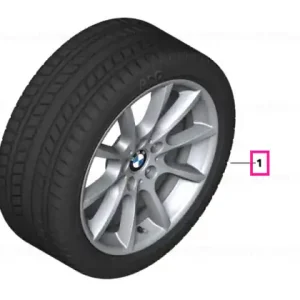 Roată completă de iarnă - V-Spoke 281 cu anvelopa Dunlop SP Winter Sport 3D ROF - 245/45R18 100V XL - BMW Seria 5/6 F10/F11/F12/F13/F06 Transport gratuit