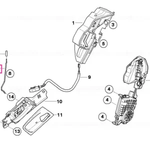 Tijă comandă ușă spate dreapta - BMW Doar azi
