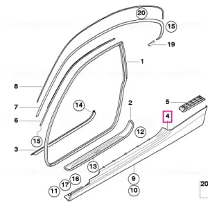 Cumpără acum Bandă prag vopsit dreapta CODE - UNI/MET. - BMW