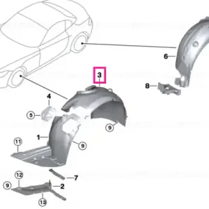 Capac nișă roată secț. spate față dreapta - BMW Expediere rapidă