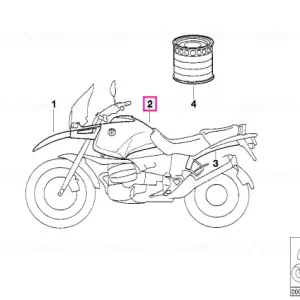 Rezervor combustibil tablă mare NACHTSCHWARZ - BMW Motorrad Ieftin