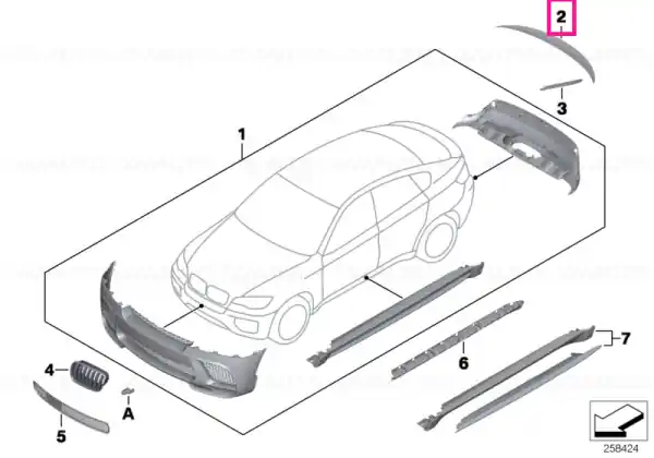 Retur ușor Spoiler spate negru mat PERFORMANCE - BMW