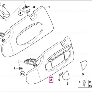 Sun visor/mirror illuminated left HORIZON GREY - BMW - Mini Plată sigură