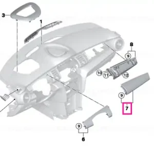 Reducere de preț Decorative trim, passenger's side HAZY GREY - BMW - Mini