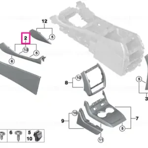 Cel mai bun preț Decor trim detail cntr console lthr lft SCHWARZ - BMW