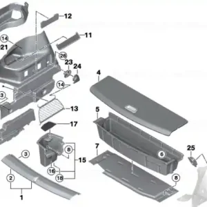Trunk trim panel, right ANTHRAZIT - BMW Expediere rapidă