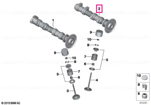 Retur ușor Outlet camshaft - BMW