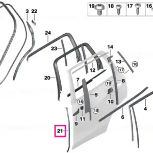 Weatherstripping, B-pillar, left - BMW Comandă acum