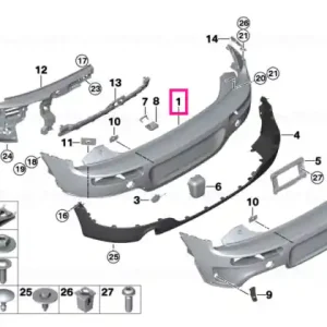 Panel, bumper, primed, rear ONE/COOPER - BMW - Mini Retur ușor