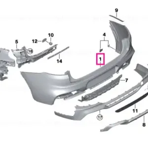 Retur ușor Panel, bumper, primed, rear -M- - BMW