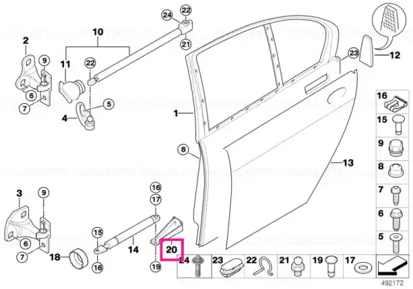 Discount Retaining mount, rear left - BMW