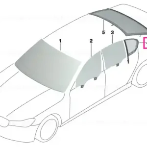 Retur gratuit Side window,green fixed,right rear door VSG - BMW