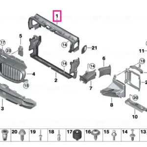 Air duct, radiator, top - BMW Preferatul clienților