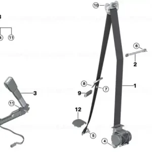 Upper belt front left SCHWARZ - BMW Ofertă specială