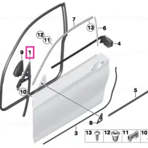 Retur ușor Window guide, right front door - BMW
