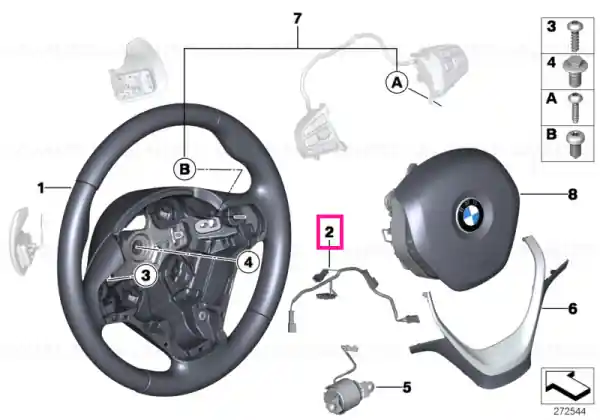 connecting line, steering wheel - BMW Plată sigură