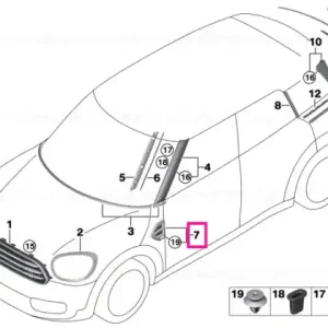Ornament semnalizator lateral dreapta JCW - BMW - Mini Popular