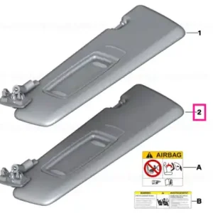 Sun visor, Alcantara, with label, right RAUCHWEISS - BMW Reducere extra