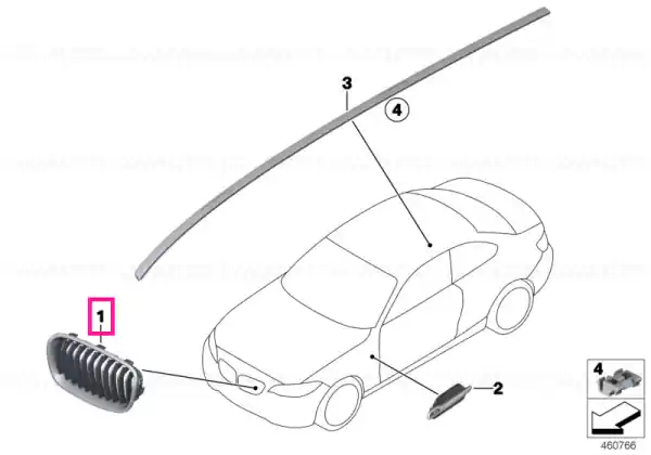 Reducere de preț Grille, front, left SPORT - BMW