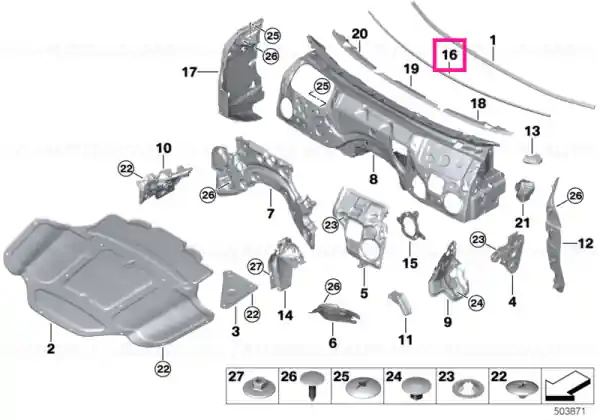 Dashboard sound insulation L=1433MM - BMW Noutate
