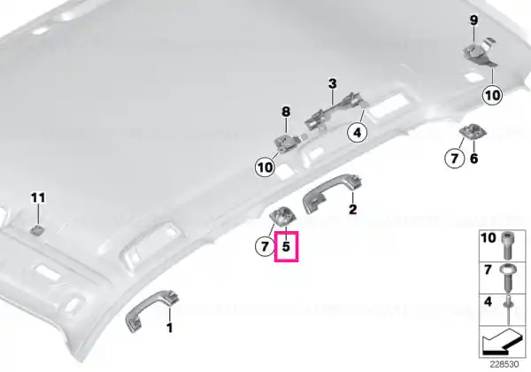Comandă acum Capac buclă rețea divizare față stânga ANTHRAZIT - BMW