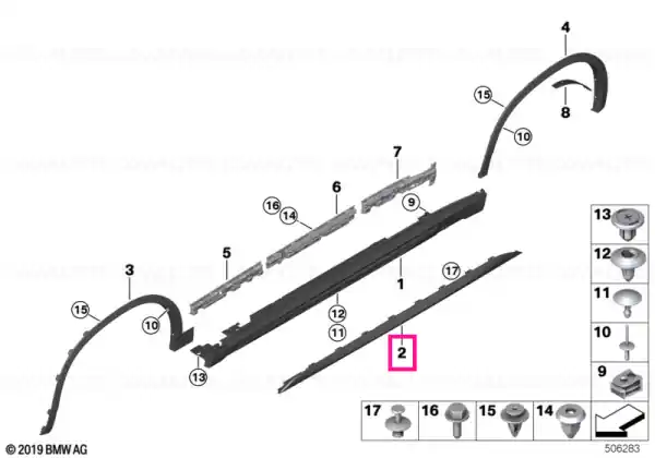 Chilipir Sill strip, primed, left MSX - BMW