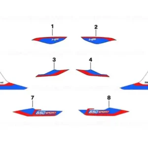 Preț redus Decor fairing side panel, left RED/BLUE/WHITE - BMW Motorrad