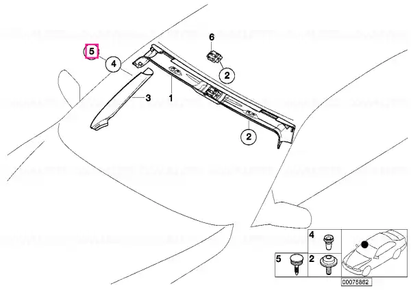 Retur ușor Clip, upper part - BMW