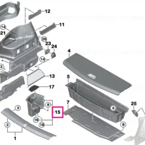 Storage compartment, 3rd seat row, right SCHWARZ - BMW Reducere de preț