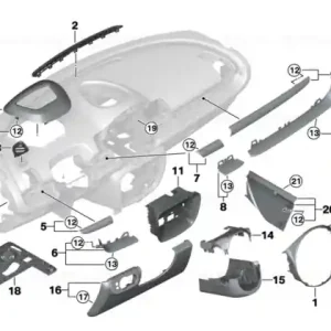 Accent, instr.panel, passenger, bottom PIANO BLACK - BMW - Mini Preferatul clienților
