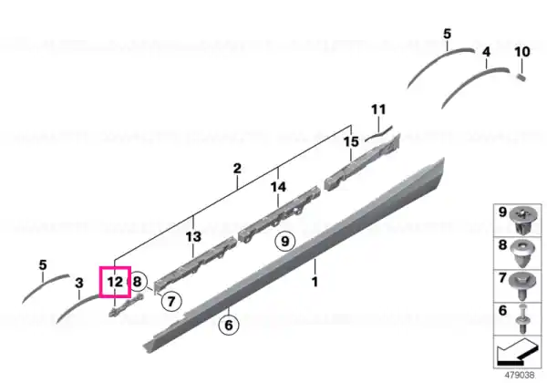 Chilipir Retaining strip, sill, front left - BMW