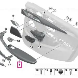 Reduceri Armrest, rear left SCHWARZ - BMW