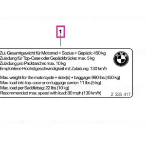 Cumpără online Instruction notice, Payload - BMW Motorrad