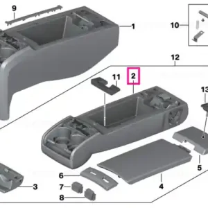 Armrest lower leather AWAT ANTHRAZIT - BMW Promoție
