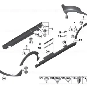 Mai ieftin Black band, rear lower left - BMW - Mini