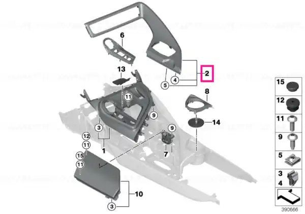 Retur gratuit Capac consola centrala - BMW