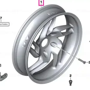 Rear wheel, alpin-white 6,00X17 - BMW Motorrad Retur gratuit