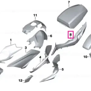 Ieftin Rear lateral part, right ALPINE-WHITE - BMW Motorrad