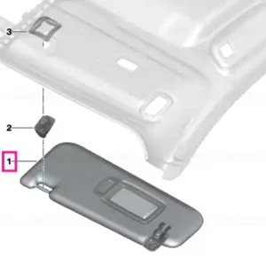 Retur ușor Left sun visor ELFENBEINWEISS - BMW