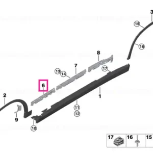 Banda suport prag lateral fata stanga - BMW Preț redus